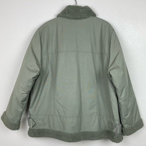 Old Navy Women's Large Sherpa-Lined Utility Jacket Dill Caper Green Coat - Picture 11 of 16
